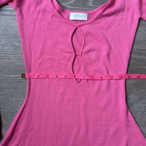 NEW Meshki Birdie Long Sleeve Knit Mini Dress in Bubblegum XXS - Picture 11 of 14